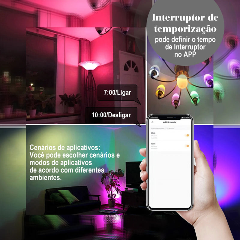 Lâmpada inteligente Alexa LEDs Alexia para iluminação Lâmpada LED Luz LED Lâmpada inteligente 15W Eletrodoméstico